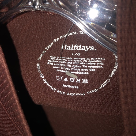 Halfdays Johnson crew neck espresso top L - Picture 3 of 3